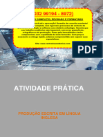 Resolução - (032 99194 - 8972) - Atividade Prática - Produção Escrita em Língua Inglesa