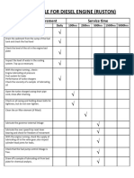 PM Schedule For Diesel Engine