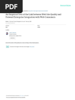 An Empirical Test of The Link Between Web Site Quality and Forward Enterprise Integration With Web Consumers