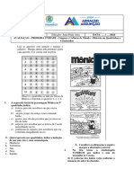 Avaliação Histórias em Quadrinhos e Cientirinhas Prof. Anna