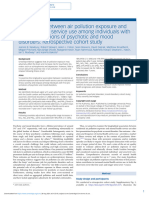 Association Between Air Pollution Exposure and Mental Health Service Use Among Individuals With First Presentations of Psychotic and Mood Disorders Retrospective Cohort Study