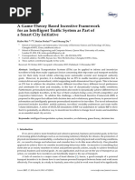 A Gametheory Based Incentive Framework For An Intelligent Traffic System As Part of A Smart City Initiativesensors Switzerland