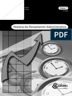 História Do Pensamento Administrativo I. Capa, ISBN, Sumário.