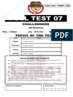 Q.paper CHA Full Test 07 NEET Badarpur (09!04!24) FT07