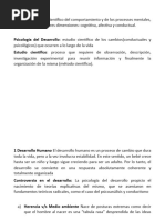 Psicología DESARROLLO EXAMEN