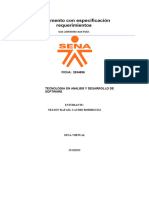 Documento Con ESPECIFICACION de Requerimientos