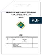 Reglamento de Seguridad y Salud Ocupacional 2020-2