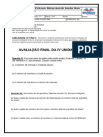 AVALIAÇÃO FINAL DA IV UNIDADE - 2023 MÍRIAM 7º Ano