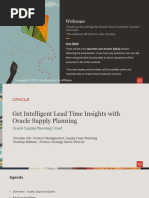 SCM - Get Intelligent Lead Time Insights With Oracle Supply Planning