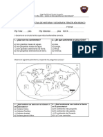 Evaluación Sumativa de Historia y Geografia Tercer Año Básico