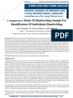 Comparative Study of Handwriting Sample For Identification of Individuals Handwriting