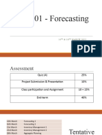 ISM 101 - Forecasting (14th & 16th March 2023)