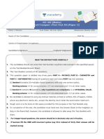 Excel & Conquer - (JM) - Part Test-3 - Paper-1 - Ginger Faculty