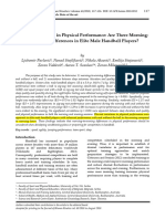 Diurnal Variations in Physical Performance Are There Morningto-Evening Differences in Elite Male Handball Players