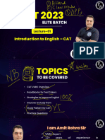 Introduction 01 - Introduction To English LL CAT - Class Notes - MBA Elite 2023