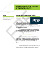 Projet D'ecriture 4 Module 1 9eme Annee