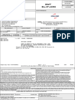 Bill of Lading Draft: Carrier