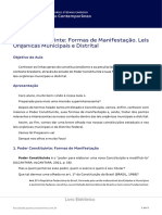 Apostila - Poder Constituinte - Formas de Manifestação. Leis Orgânicas Municipais e Distrital.