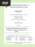 Modelisation Thermodynamique Et Etude Comparative Des Melanges Contenant Des Composes Derives de La Biomasse