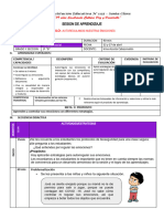 Sesión de A Rendizaje Autorregulamos Nuestras Emociones