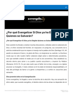 ¿Por Qué Evangelizar Si Dios Ya Ha Elegido Quienes Se Salvarán?