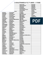 TABELA DE PALAVRAS SOLETRANDO 6ºs E 7ºs ANOS 2024