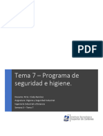 Tema 7 - Programa de Seguridad e Higiene