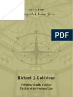 Richard J. Goldstone - Preventing Deadly Conflict: The Role of International Law