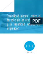 Estabilidad Laboral. Entre El Derecho de Los Trabajadores y La Seguridad Juridica Del Empleador