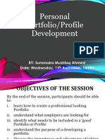 Workshop On Personal Portofolio Development