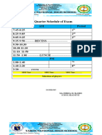 2nd Quarter Schedule of Exam 2024