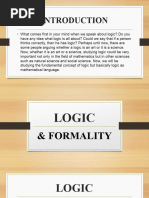 Logic and Formality