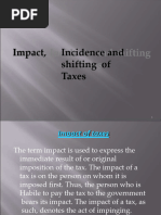 Impact, Incidence and Shifting of Taxes