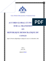 Accord Global Et Inclusif Sur La Transition EN Republique Democratique Du Congo