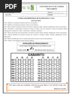 Simulado 1 Primeiro Bimestre 9 Ano