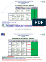 CRONOGRAMA Das AVALIAÇÕES de N2 e RECUPERAÇÕES - BIMESTRE I