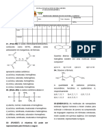 Avaliação Química 3º Ano