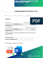 Contrato de Arrendamiento de Vehiculo Taxi