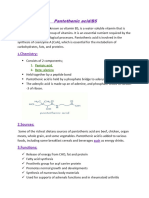 Pantothenic Acid B5 Biology