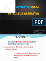 Overview of Rocks and Petroleum Reservoir (LAB)