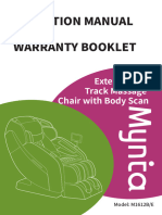 Operation Manual AND Warranty Booklet: Extended SL Track Massage Chair With Body Scan