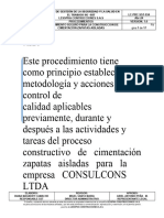 Procedimiento Seguro para La Construccion de Cimentaciòn Zapatas Aisladas