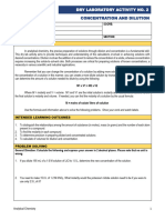 Dry Lab Activity No. 2 Concentration Dilution