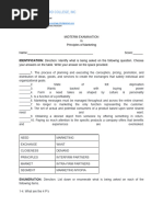 Midterm Examination - Principles of Marketing