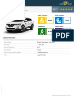 Euroncap 2017 Renault Koleos Datasheet