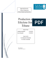 Production of Ethylene From Ethane: King Saud University College of Engineering Chemical Engineering Department