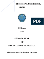 2nd Year Syllabus For Bachelor of Pharmacy Course - Mahamaya Technical University