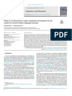 Delay in L2 Interaction in Video-Mediated Environments in Thecontext of Virtual Tandem Language Learning