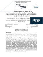 Análisis de Errores en El Uso de Las Preposiciones en Textos Escritos