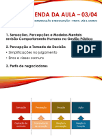 Percepções e Tomada de Decisão Perfis Negociadores 2024-1